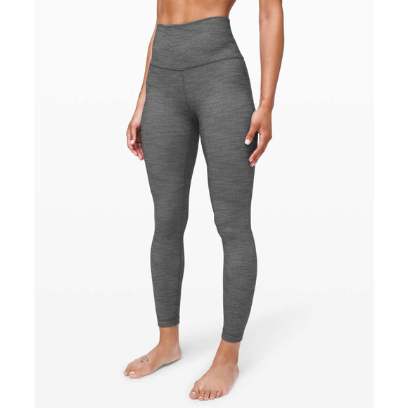 lululemon athletica Pants - Lululemon Align Pant II 25" Mini Heather Herringbone Gray Leggings